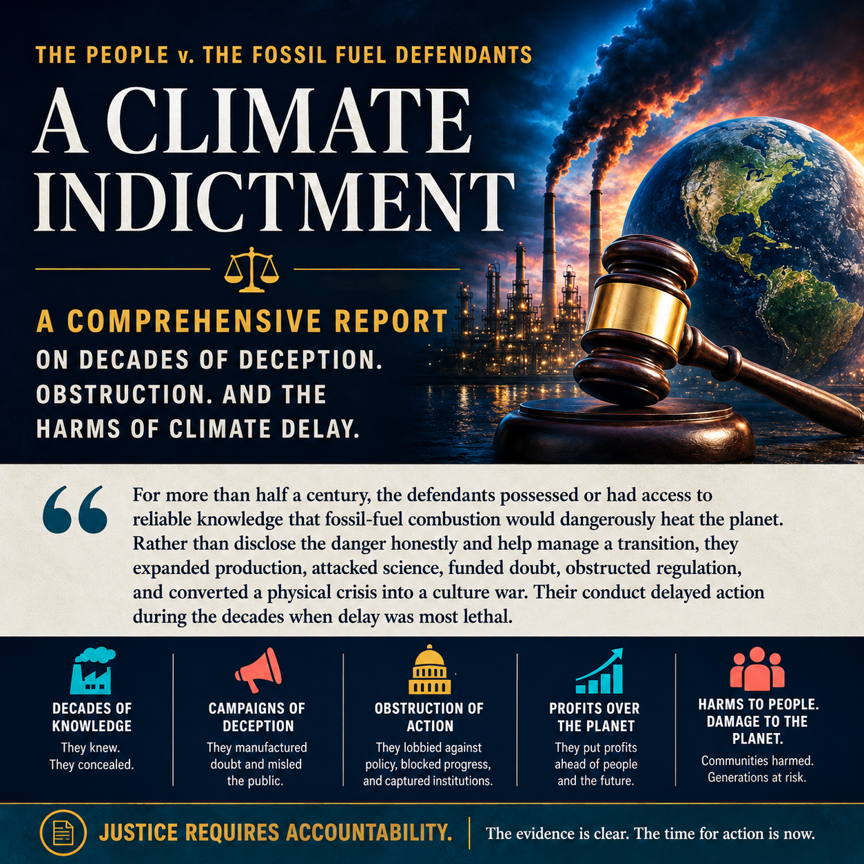 THE PEOPLE OF EARTH v. THE FOSSIL-FUEL DECEPTION AND DELAY ENTERPRISE